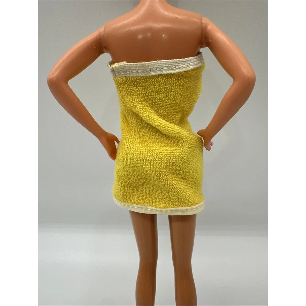 Vintage 1981 Barbie Magic Curl Yellow Terry Cloth Towel Wrap Outfit